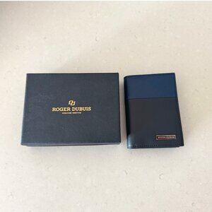 Brand New Roger Dubuis Two Toned Leather Wallet. Black & Navy.